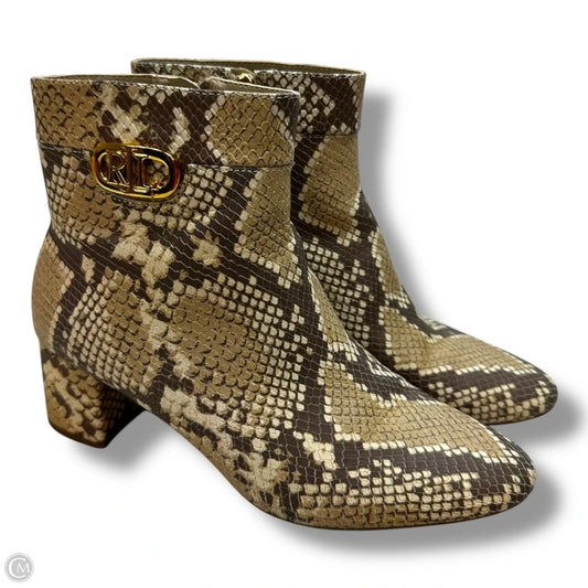 Boots Ankle Heels By Lauren By Ralph Lauren In Snakeskin Print, Size: 8.5