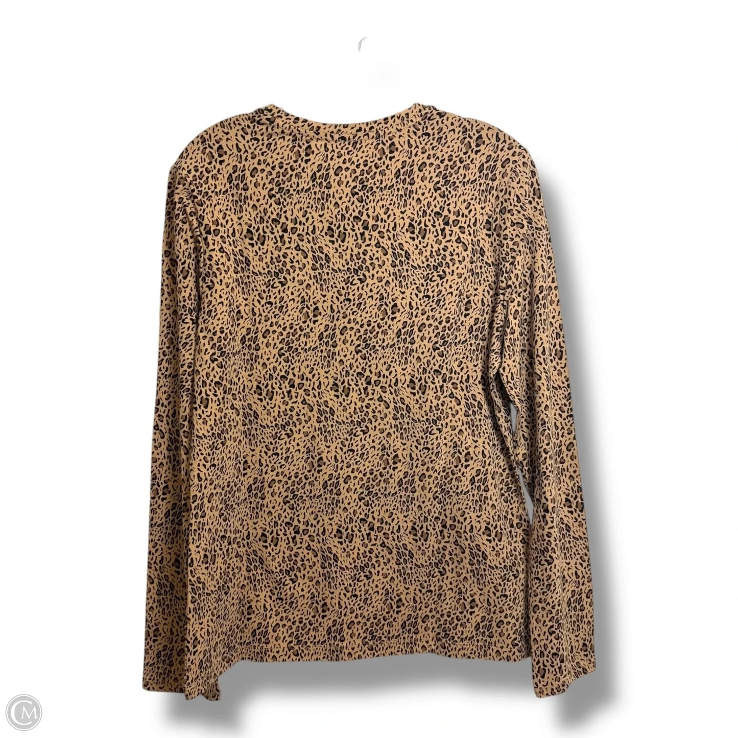 Top Long Sleeve Basic By Saks Fifth Avenue In Animal Print, Size: L