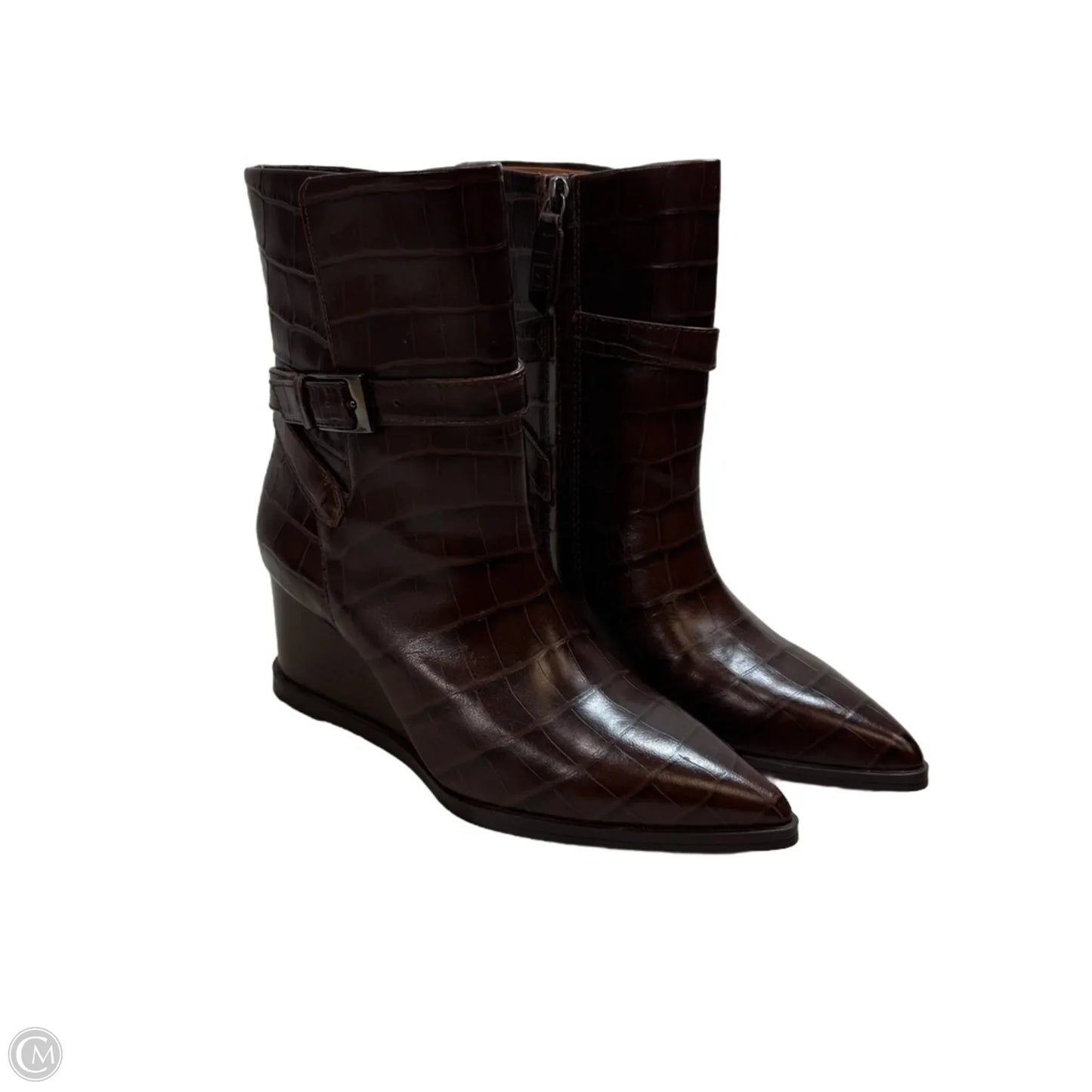 Boots Ankle Heels By Franco Sarto In Brown, Size: 6