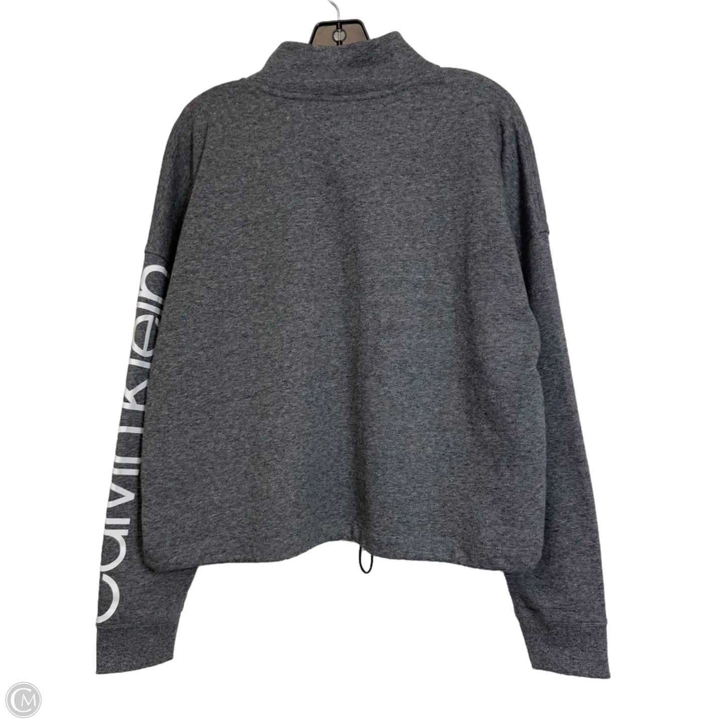 Athletic Jacket By Calvin Klein Performance In Grey, Size: Xl