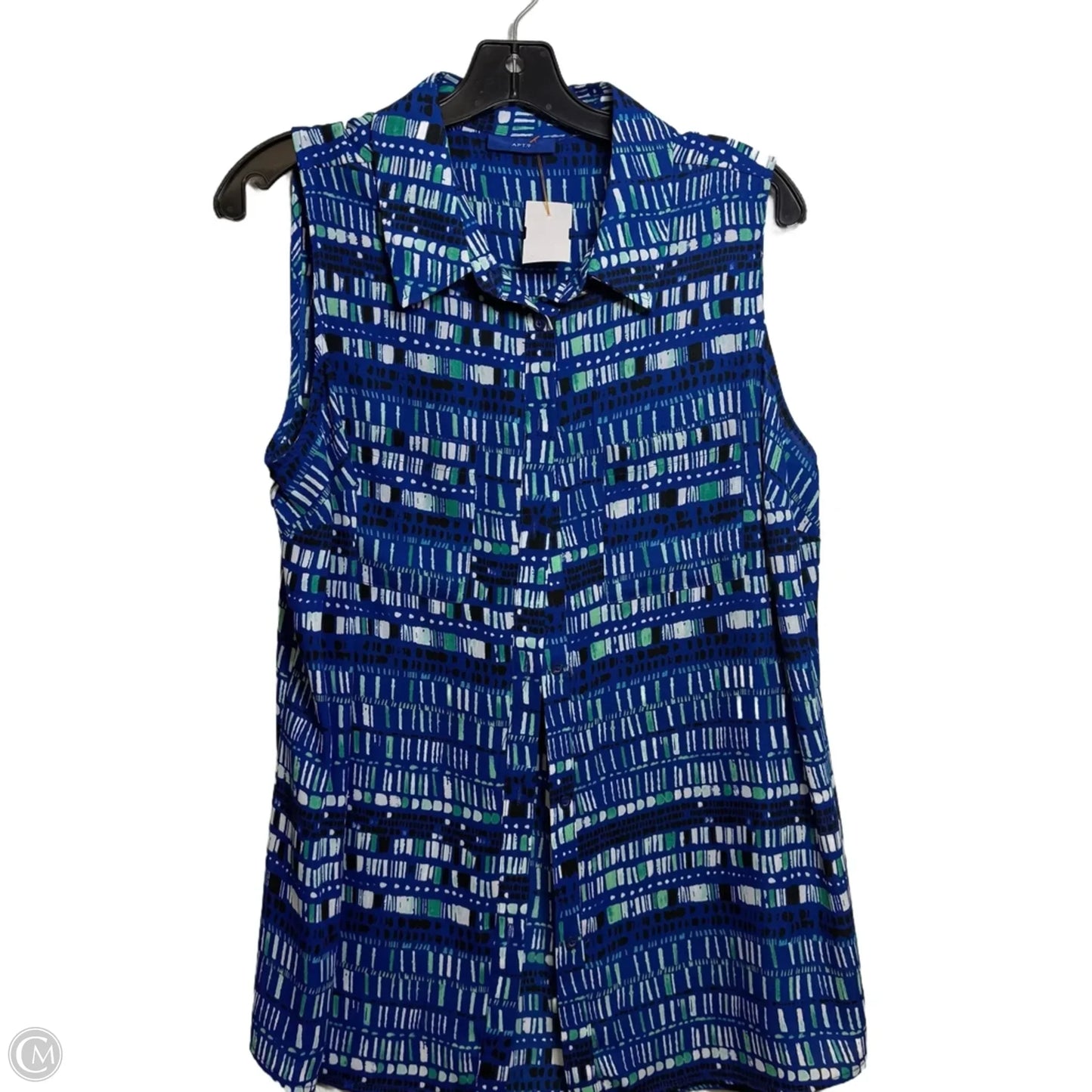Top Sleeveless By Apt 9 In Blue, Size: 1x