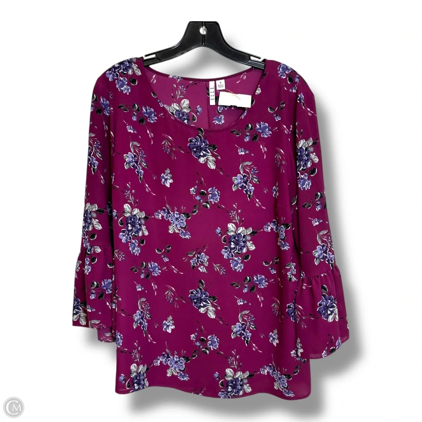 Top Long Sleeve By Elle In Floral Print, Size: M