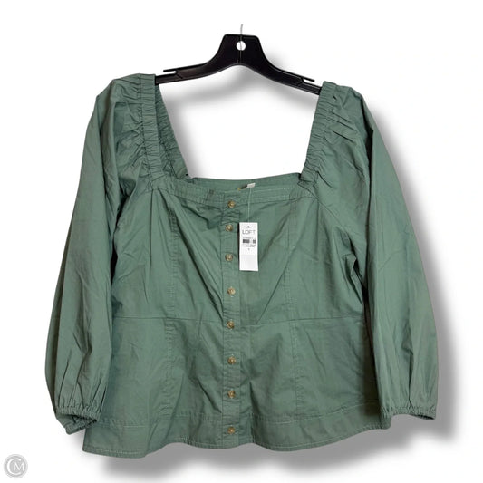 Top 3/4 Sleeve By Loft In Green, Size: S