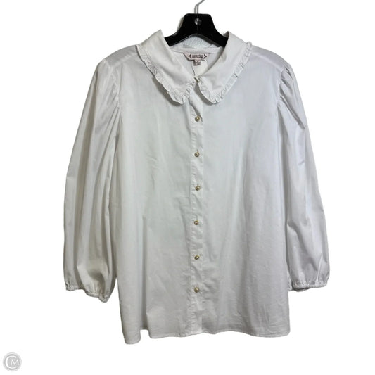 Top 3/4 Sleeve By Nanette By Nanette Lepore In White, Size: Xl