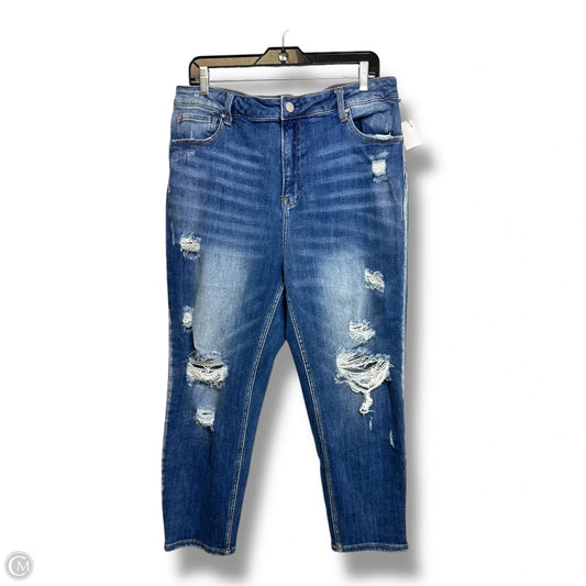 Jeans Straight By Risen In Blue Denim, Size: 1x