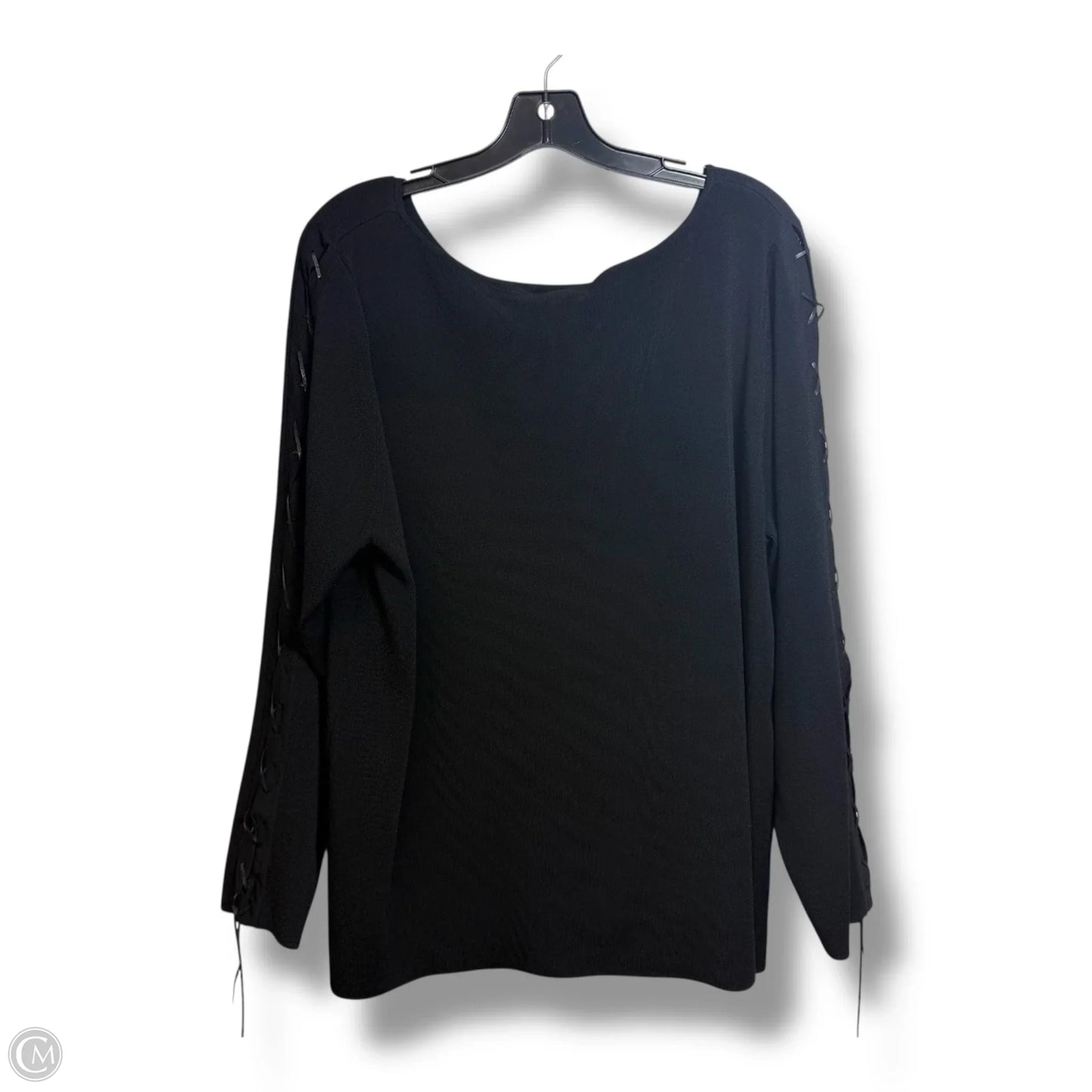 Top Long Sleeve Luxury Designer By Oscar De La Renta In Black, Size: 3x