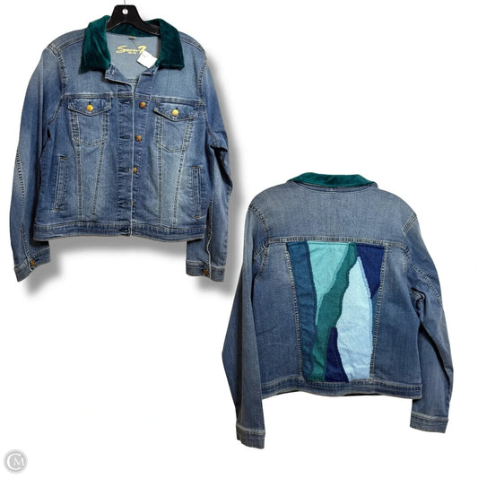 Jacket Denim By Seven 7 In Blue Denim, Size: M