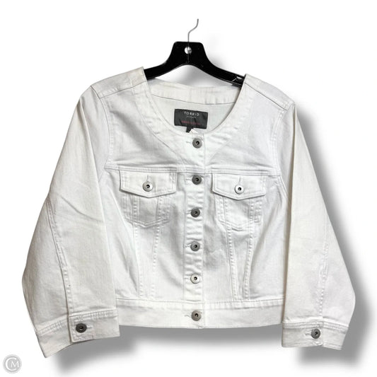 Jacket Denim By Torrid In White Denim, Size: 2x
