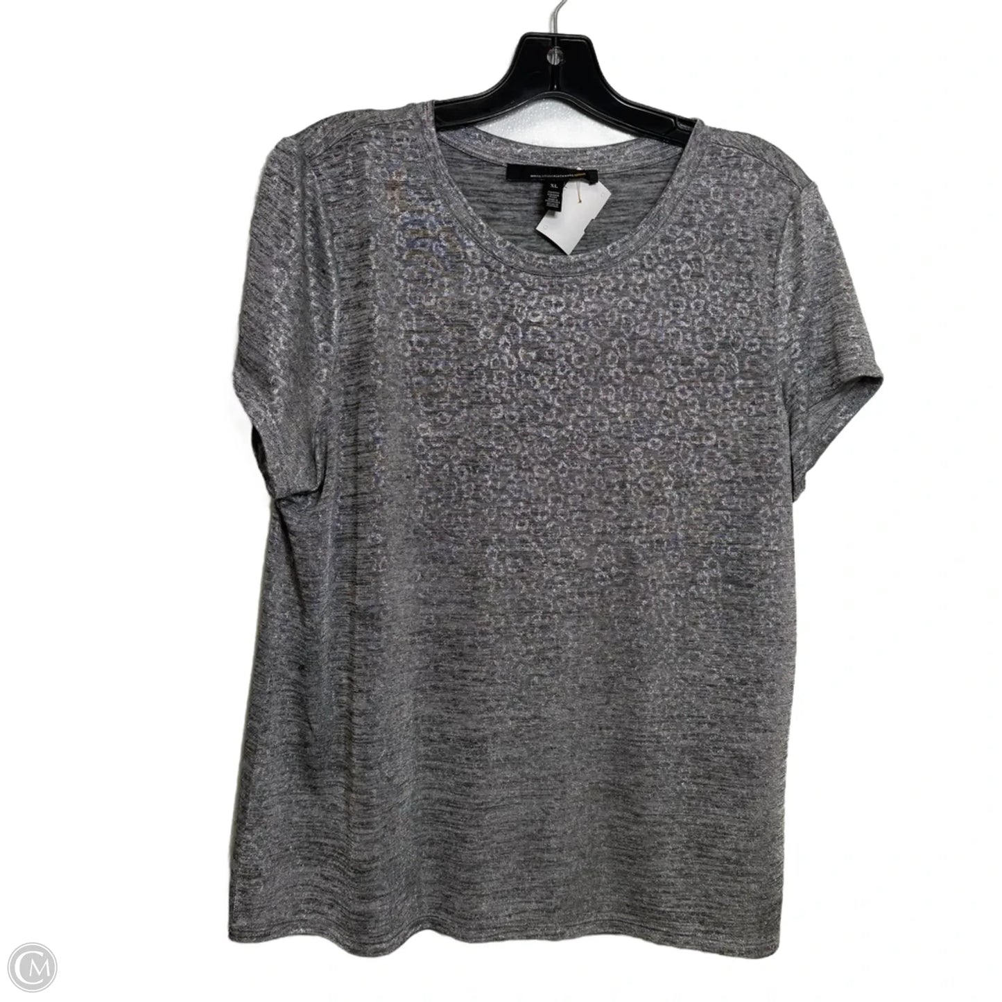 Top Short Sleeve By White House Black Market In Silver, Size: Xl