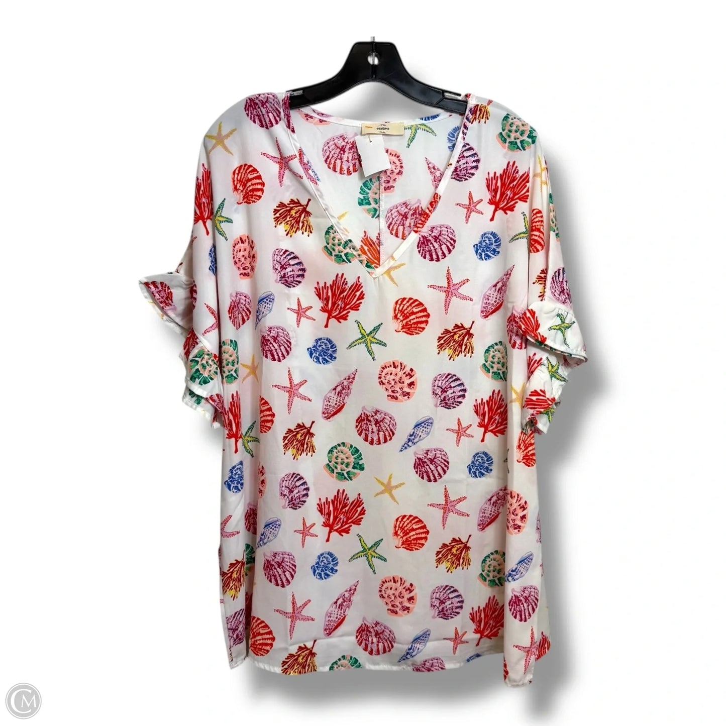 Top Short Sleeve By Entro In Nautical Print, Size: Xl