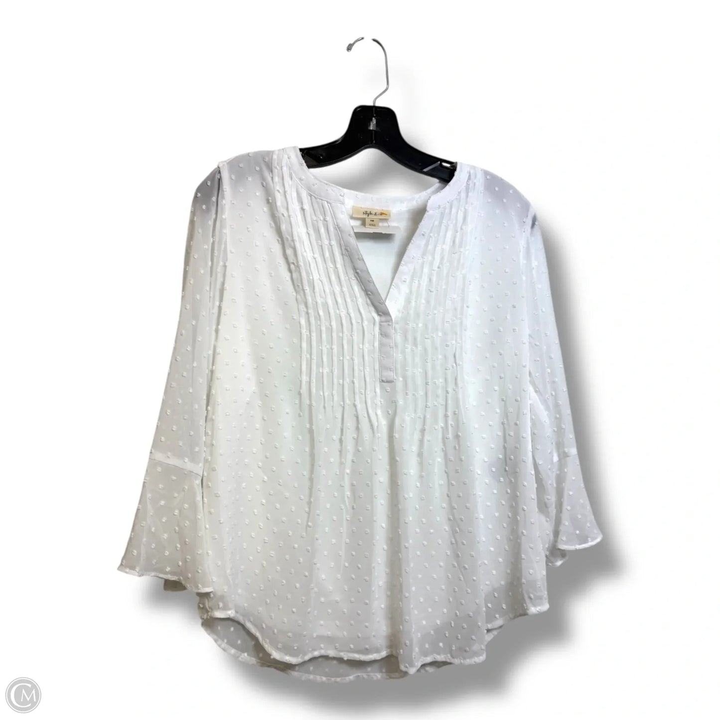 Top Long Sleeve By Style And Company In White, Size: Mp