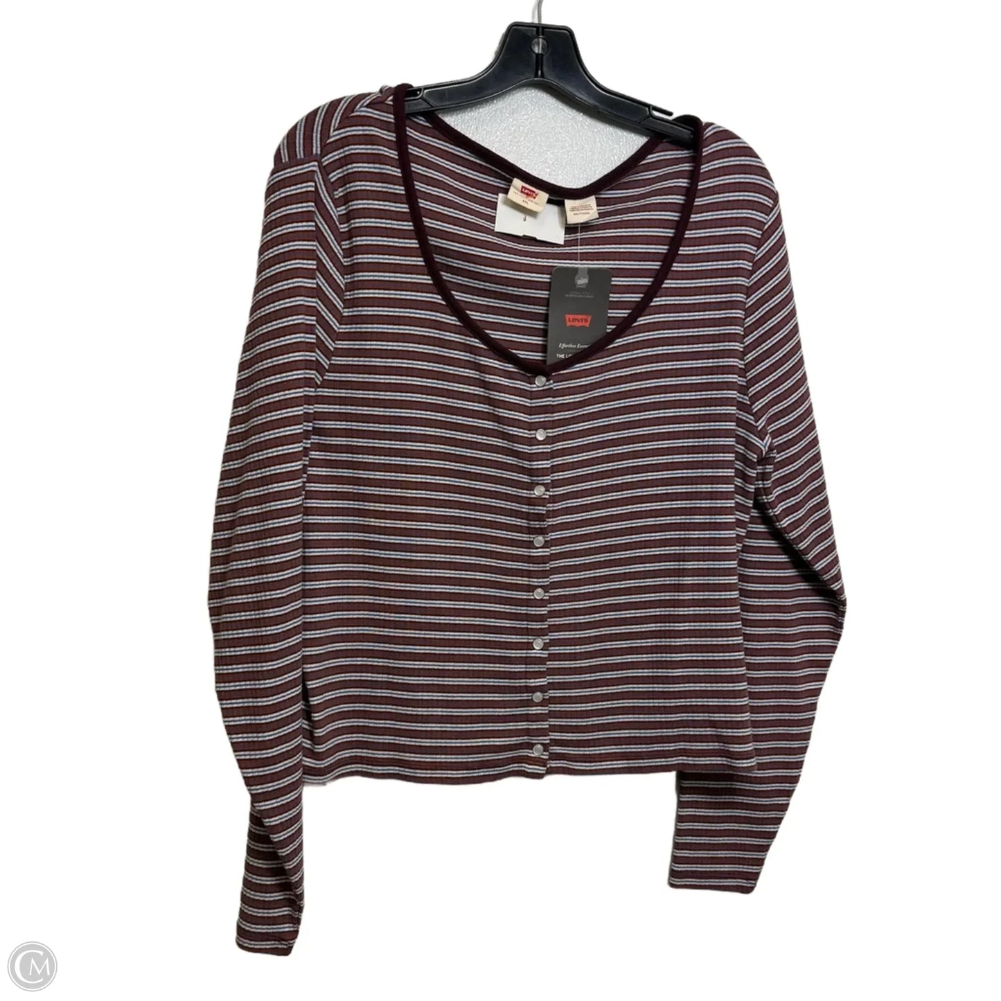 Top Long Sleeve By Levis In Maroon, Size: Xxl