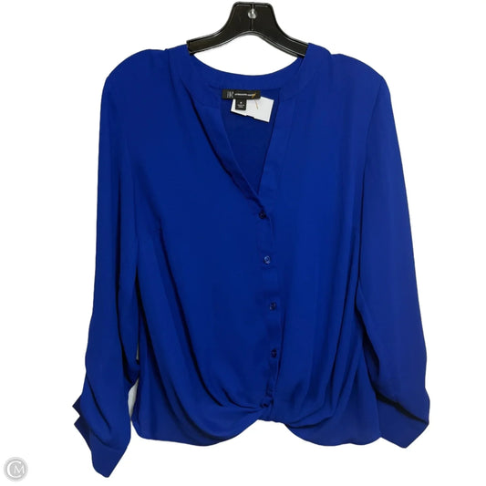 Top Long Sleeve By Inc In Blue, Size: M