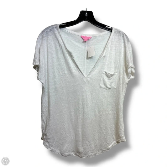 Top Short Sleeve Designer By Lilly Pulitzer In White, Size: S