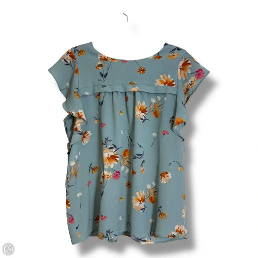 Top Sleeveless By Monteau In Floral Print, Size: L