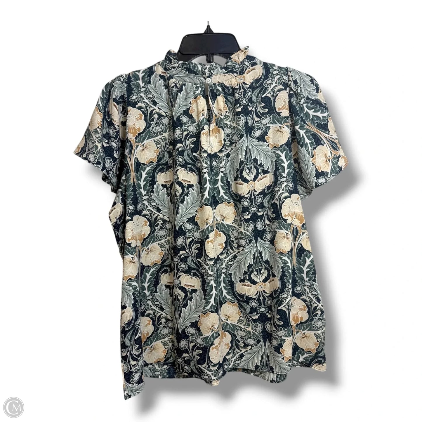 Top Short Sleeve By Loft In Floral Print, Size: L