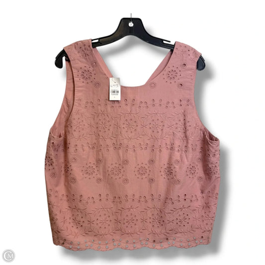 Top Sleeveless By Loft In Pink, Size: L