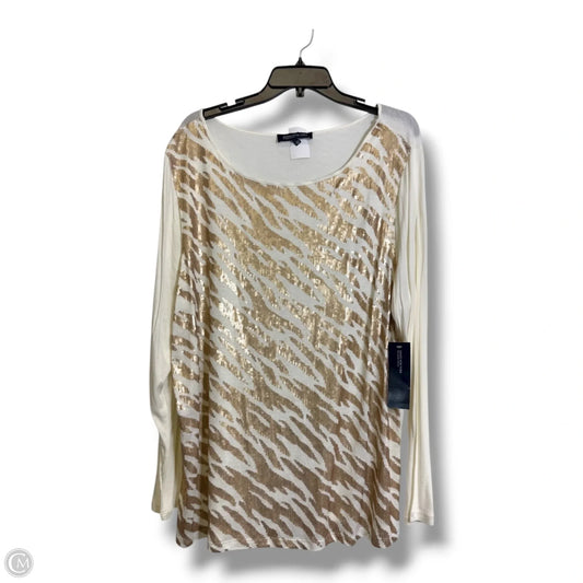 Top Long Sleeve By Jones New York In Animal Print, Size: 3x
