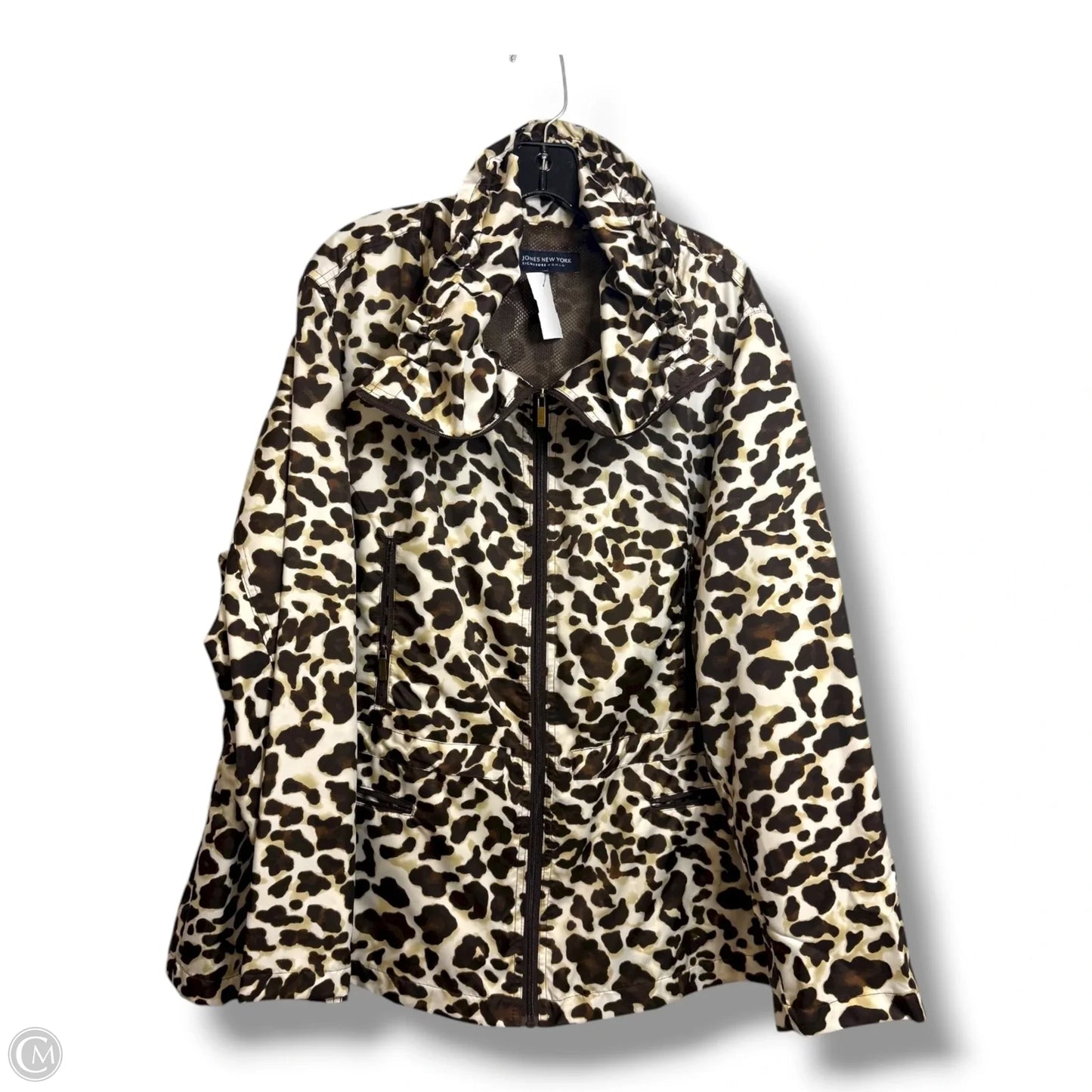 Jacket Windbreaker By Jones New York In Animal Print, Size: 2x