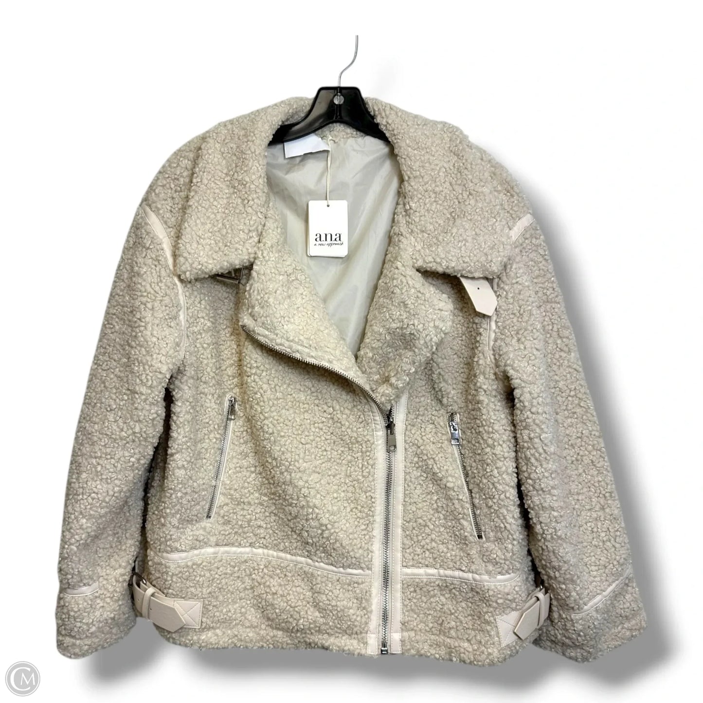 Jacket Faux Fur & Sherpa By Ana In Ivory, Size: Xl