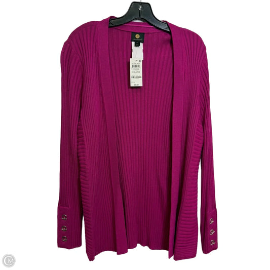 Cardigan By Jm Collections In Pink, Size: Xxl