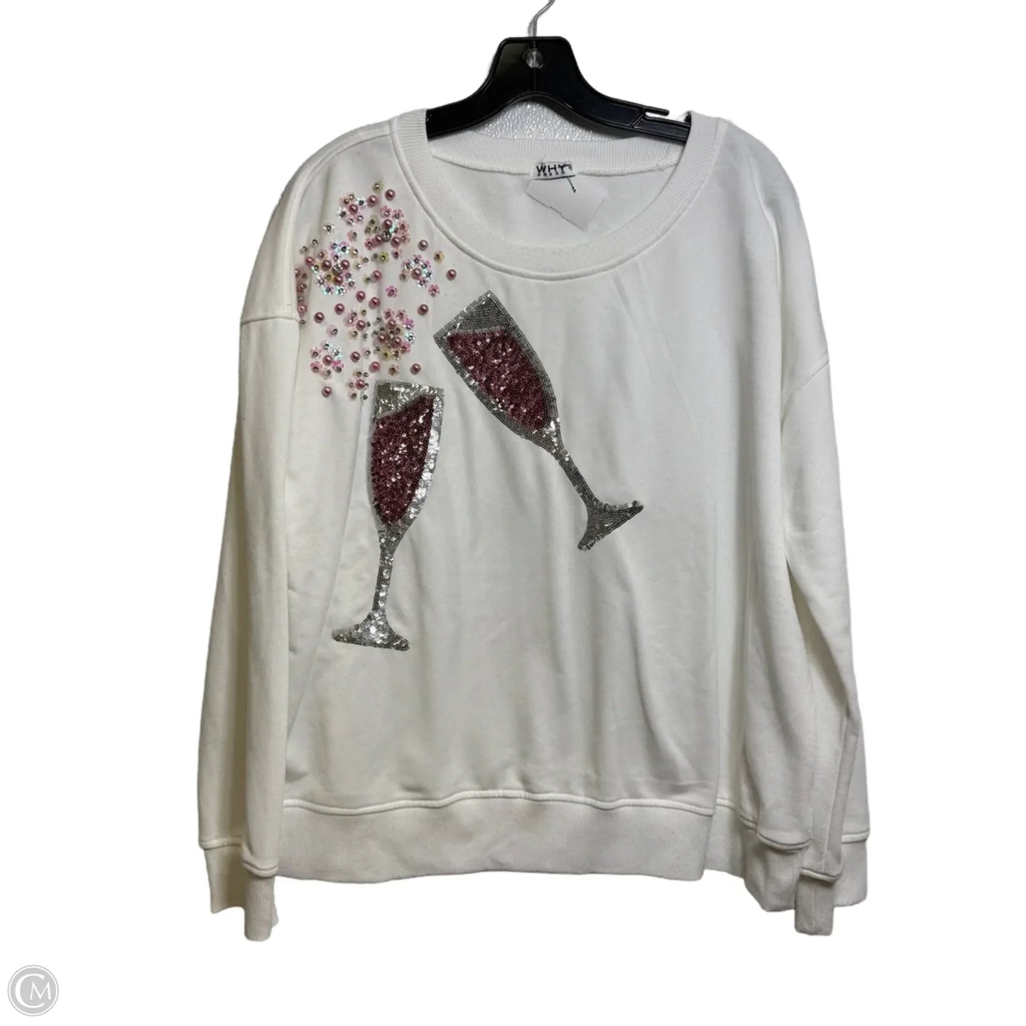 Top Long Sleeve By Why Dress In White, Size: Xxl