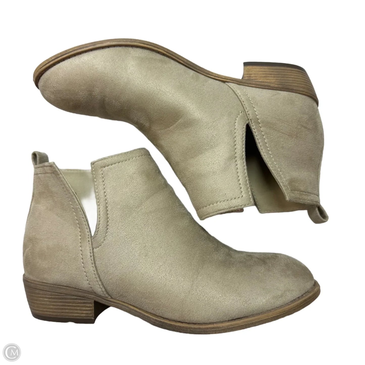 Boots Ankle Flats By Journee In Beige, Size: 10