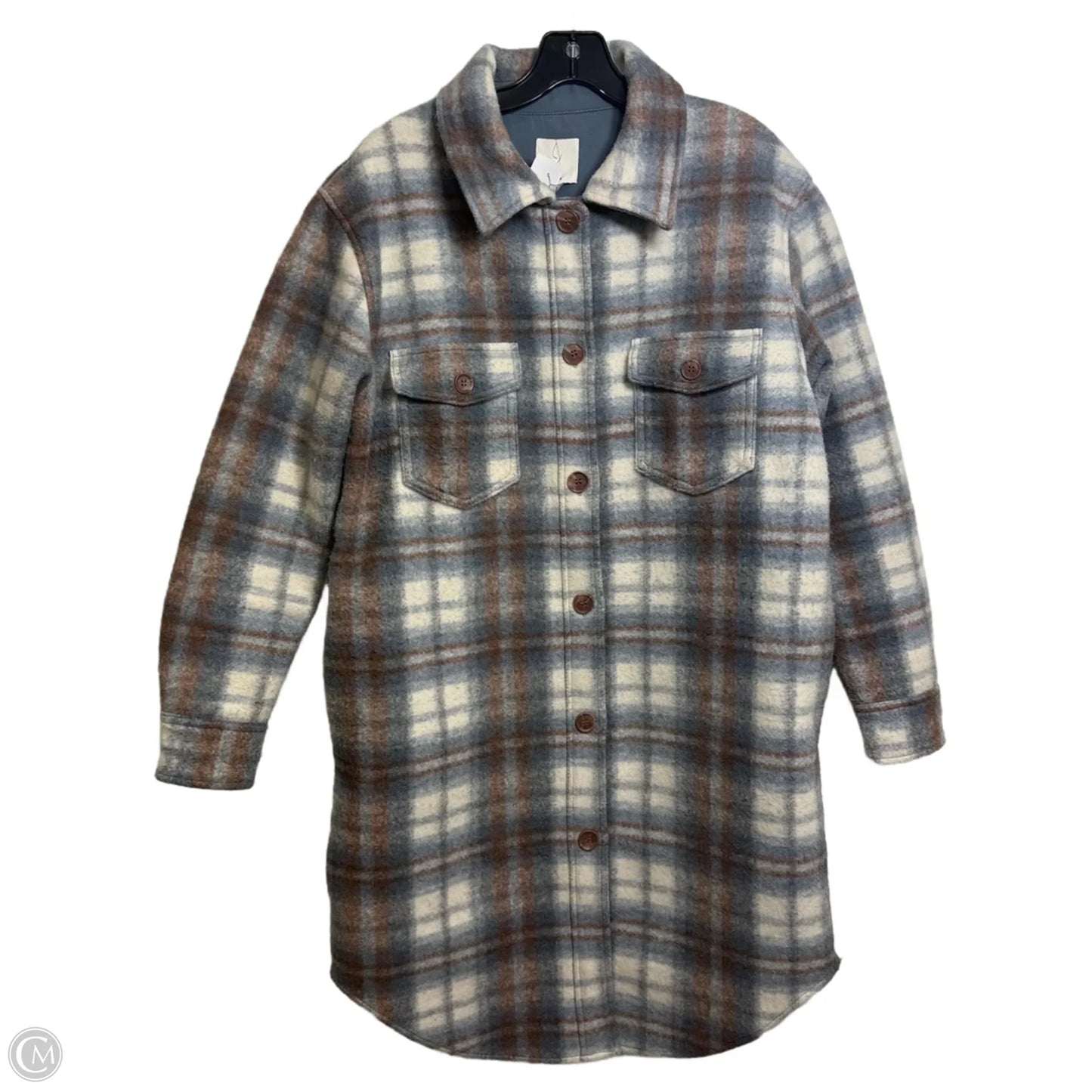 Jacket Shirt By Joie In Plaid Pattern, Size: M