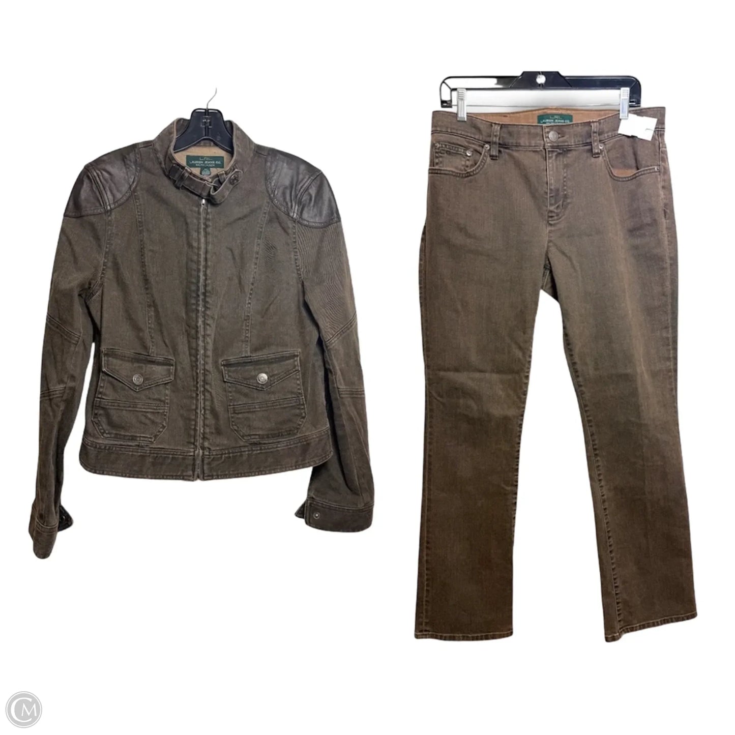 Pants & jacket Set 2pc By Lauren By Ralph Lauren In Brown, Size: 10