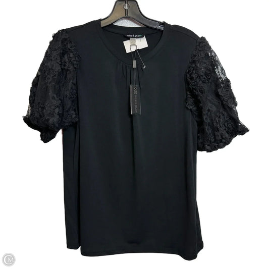 Top Short Sleeve By Cable And Gauge In Black, Size: M
