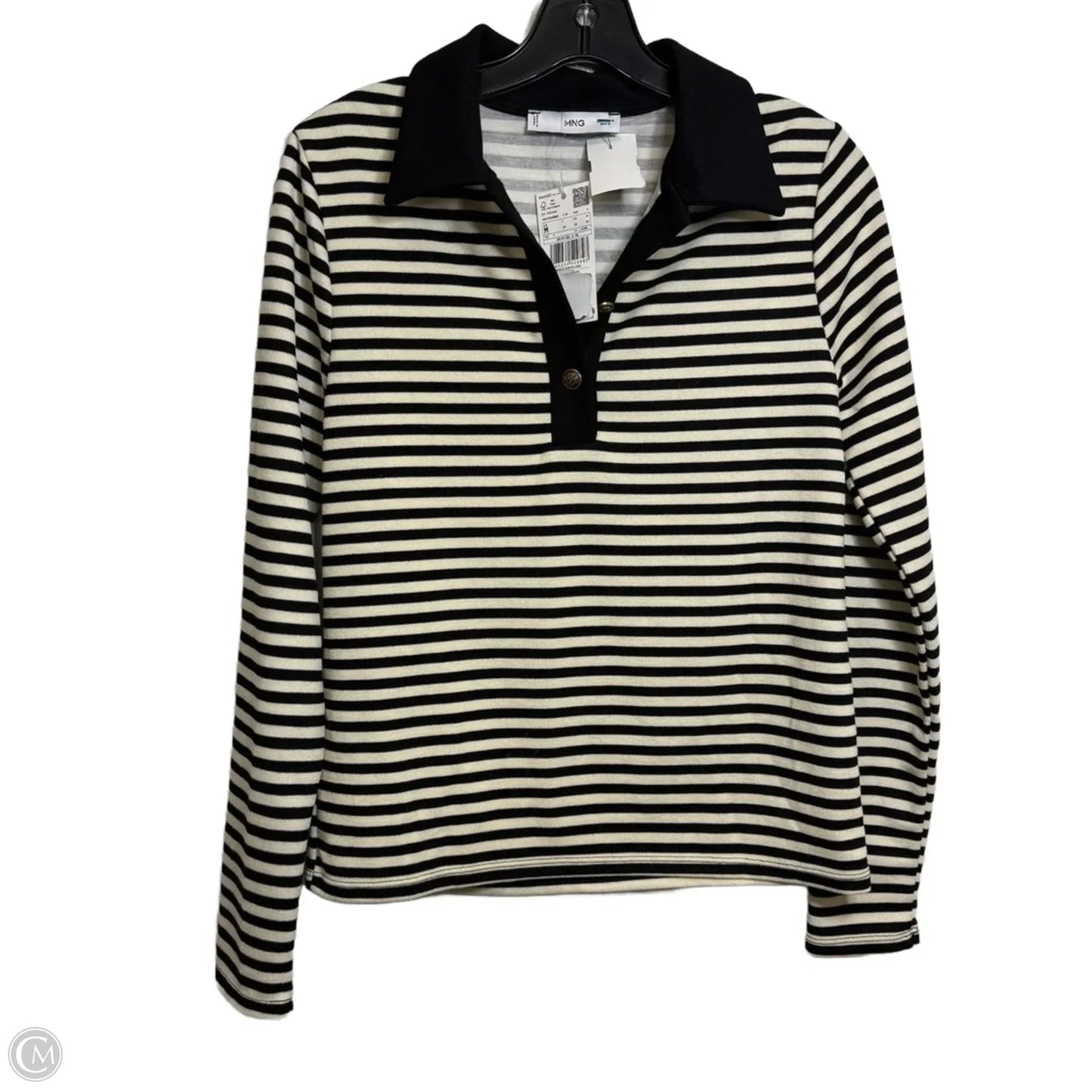 Top Long Sleeve By Mng In Striped Pattern, Size: M