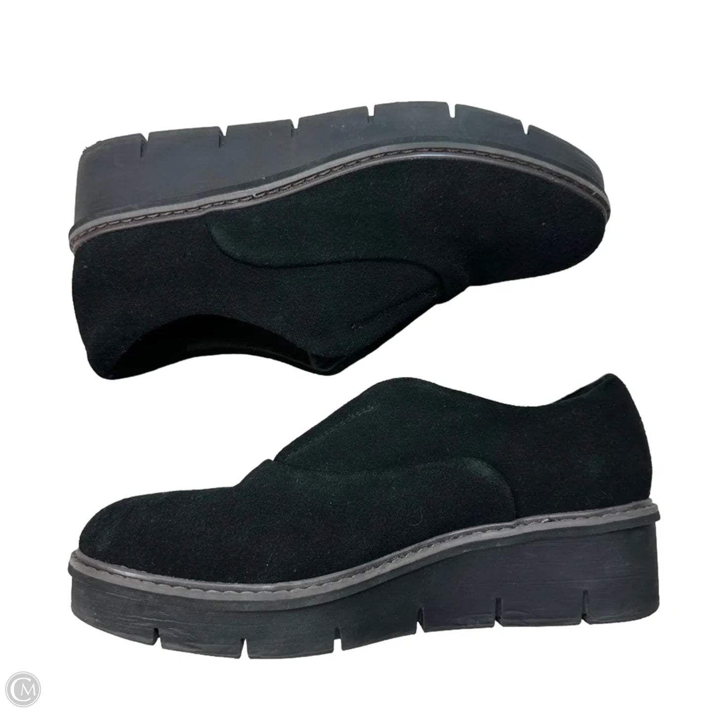 Shoes Heels Wedge By Clarks In Black, Size: 9