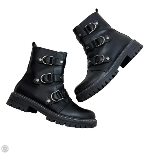 Boots Ankle Flats By So In Black, Size: 8