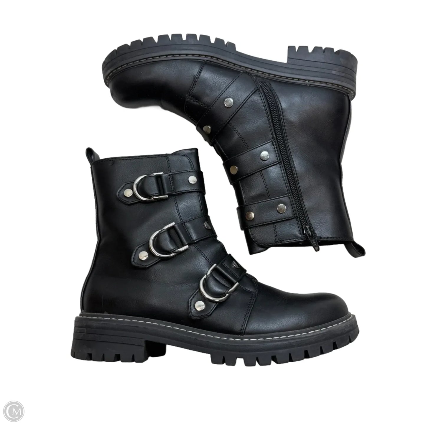 Boots Ankle Flats By So In Black, Size: 8