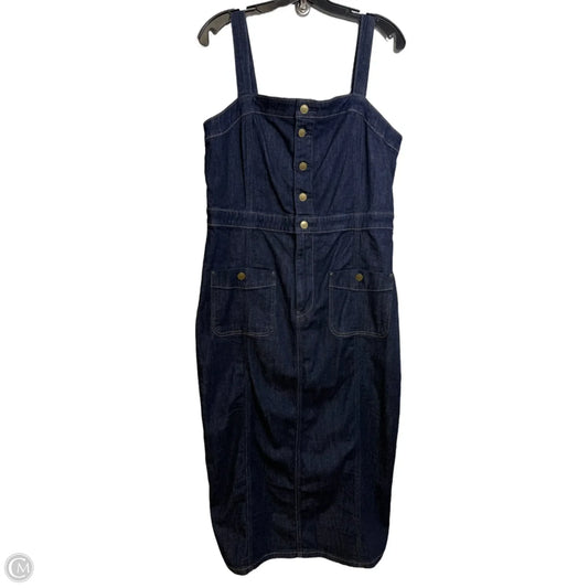 Dress Casual Midi By American Eagle In Blue Denim, Size: Xl
