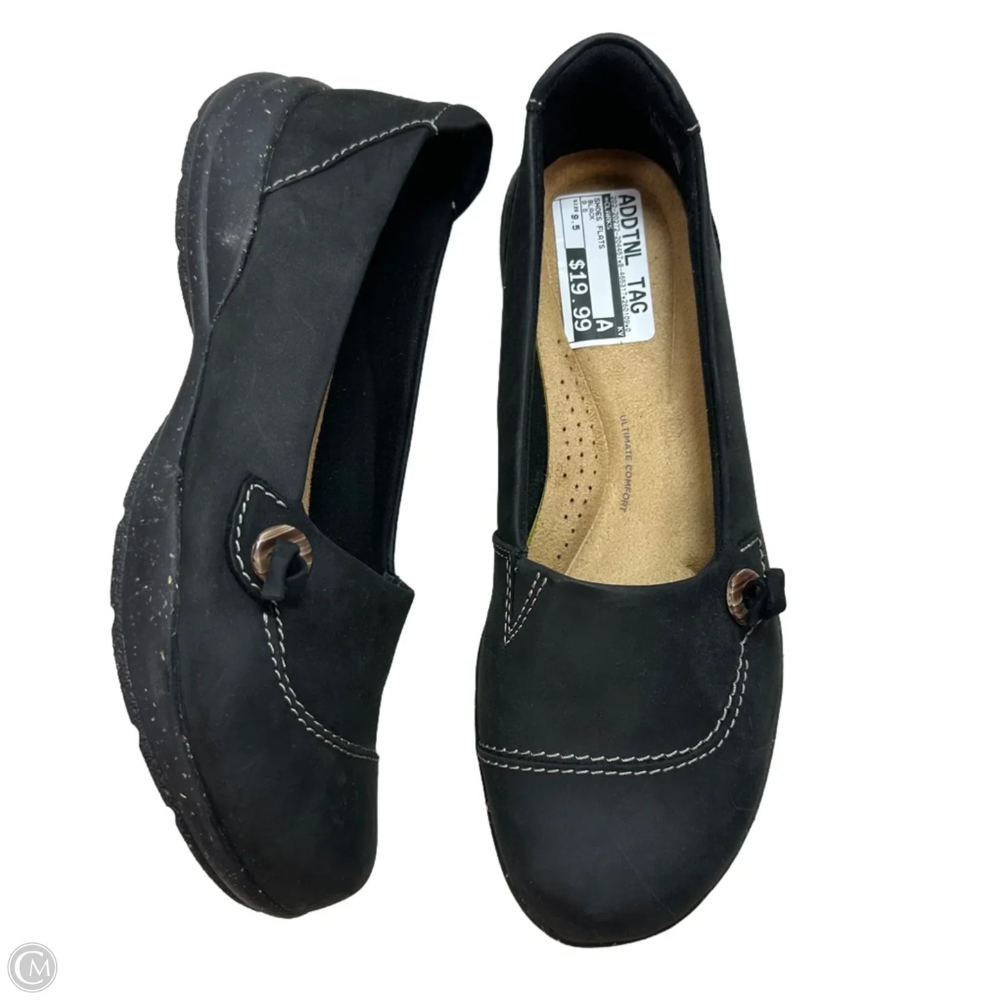 Shoes Flats By Clarks In Black, Size: 9.5