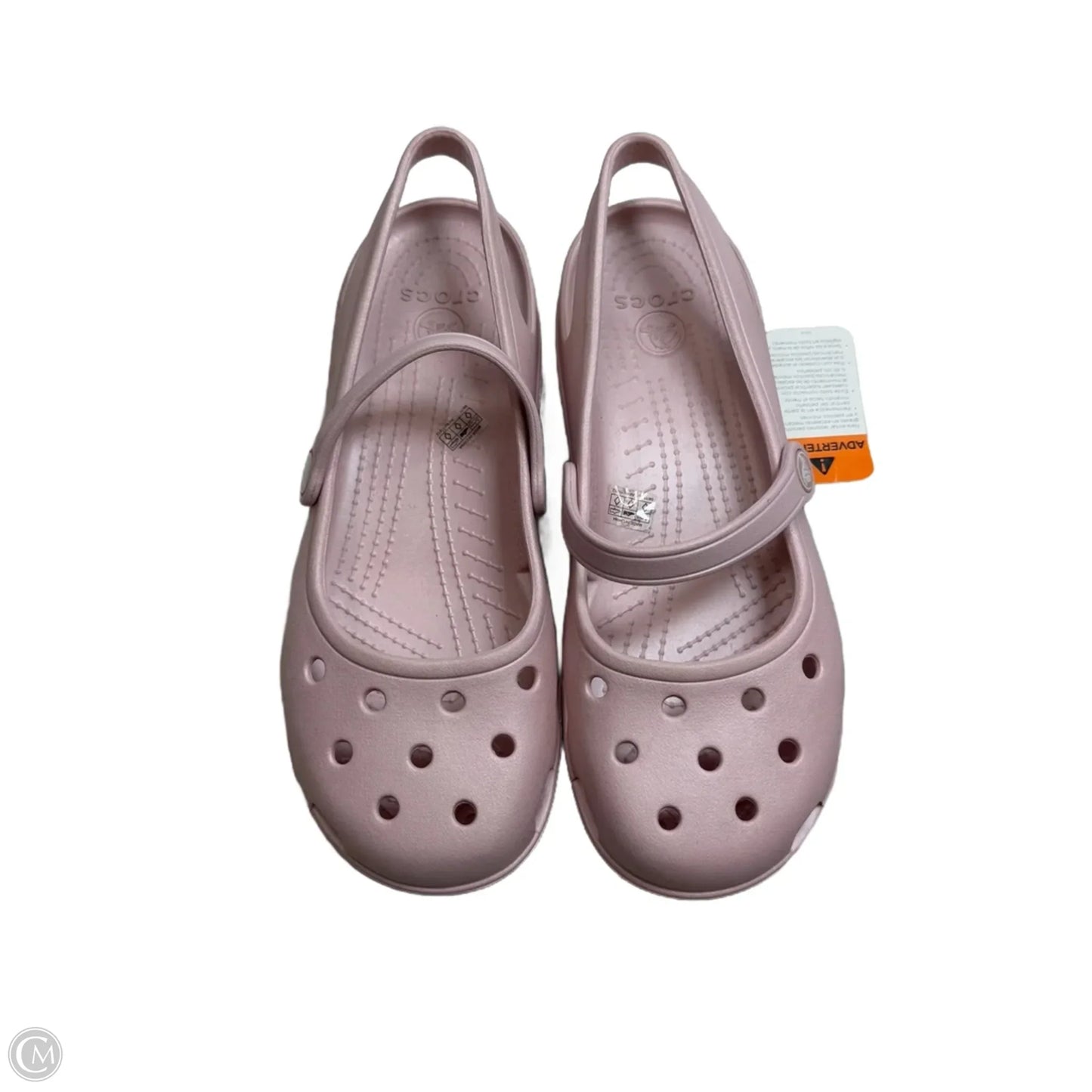 Sandals Flats By Crocs In Pink, Size: 10
