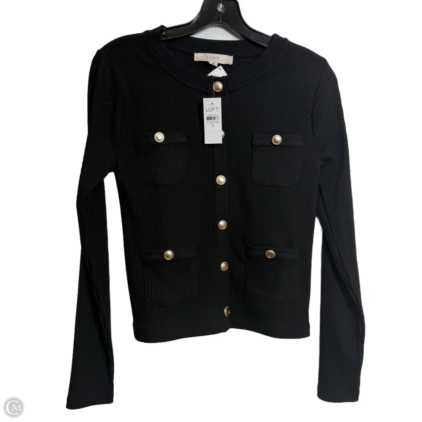 Top Long Sleeve By Loft In Black, Size: M