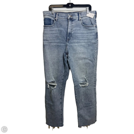 Jeans Straight By Express In Blue Denim, Size: 14