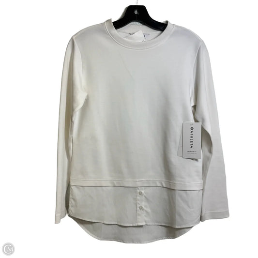 Top Long Sleeve By Athleta In Ivory, Size: Xxs
