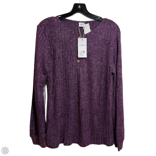Top Long Sleeve By Cmf In Purple, Size: M