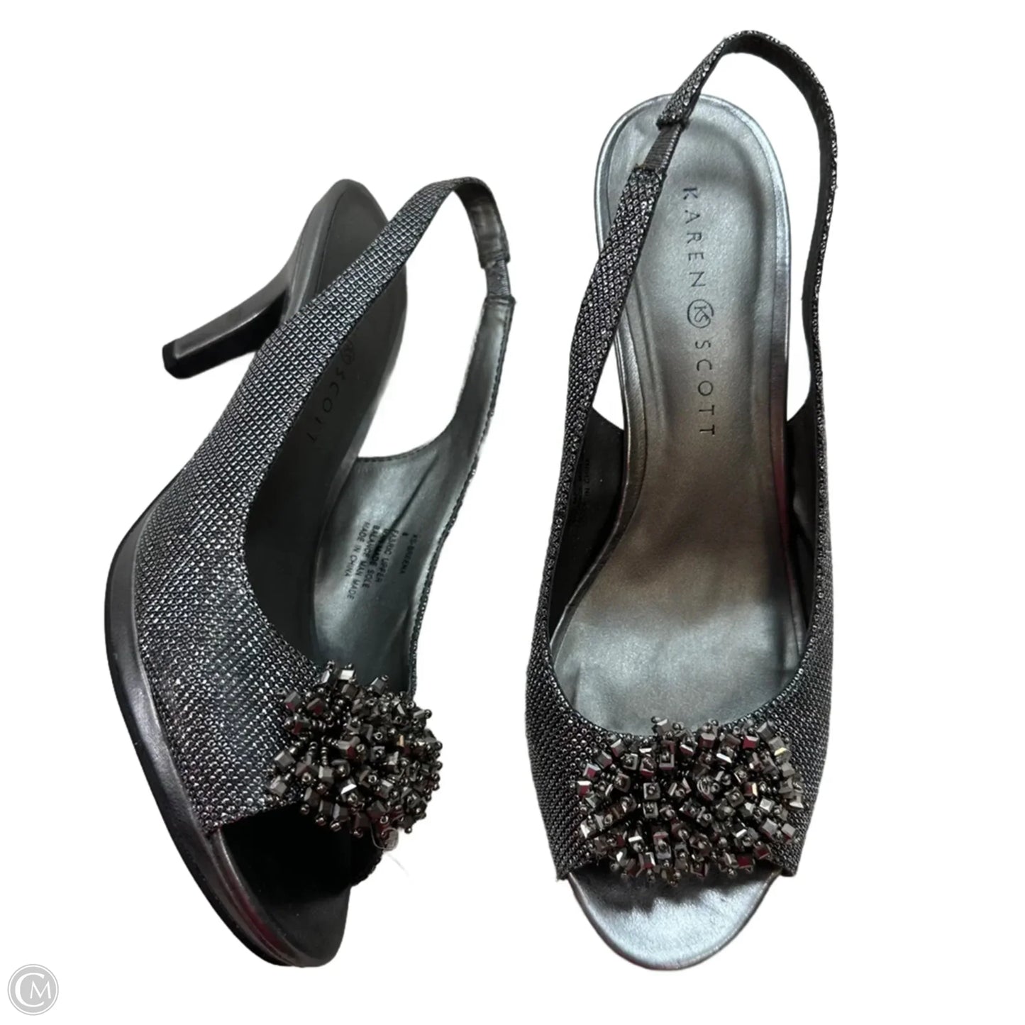 Shoes Heels Block By Karen Scott In Silver, Size: 8