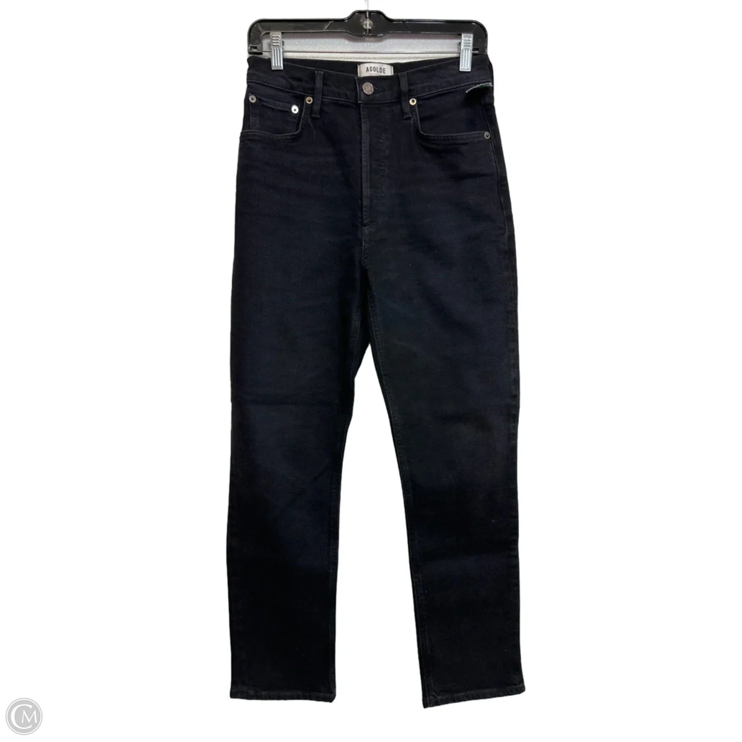 Jeans Straight By Agolde In Black Denim, Size: 2