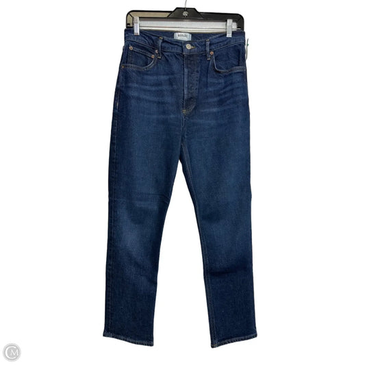 Jeans Straight By Agolde In Blue Denim, Size: 4