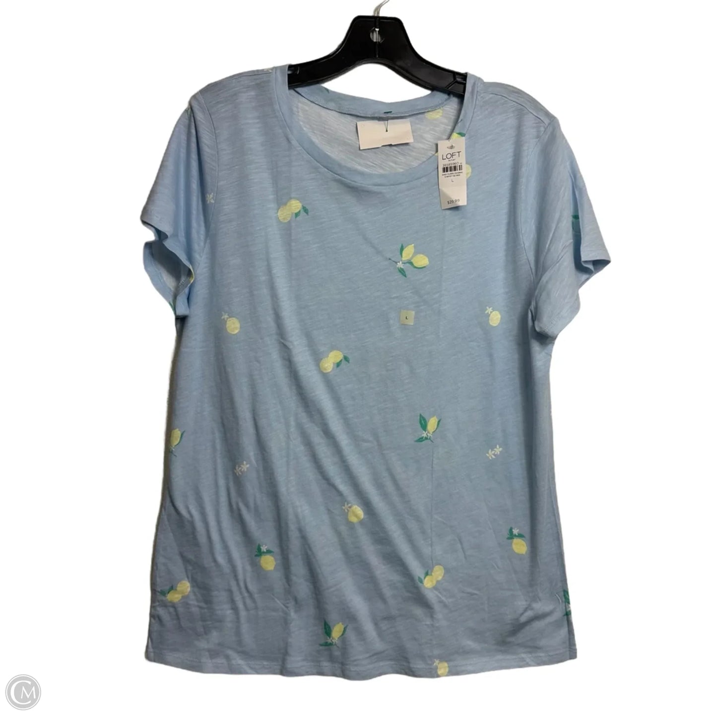 Top Short Sleeve By Loft In Blue, Size: L