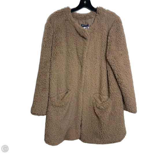 Jacket Faux Fur & Sherpa By Democracy In Tan, Size: M