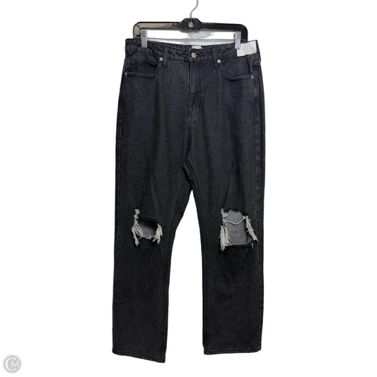 Jeans Straight By Princess Polly In Black Denim, Size: 10