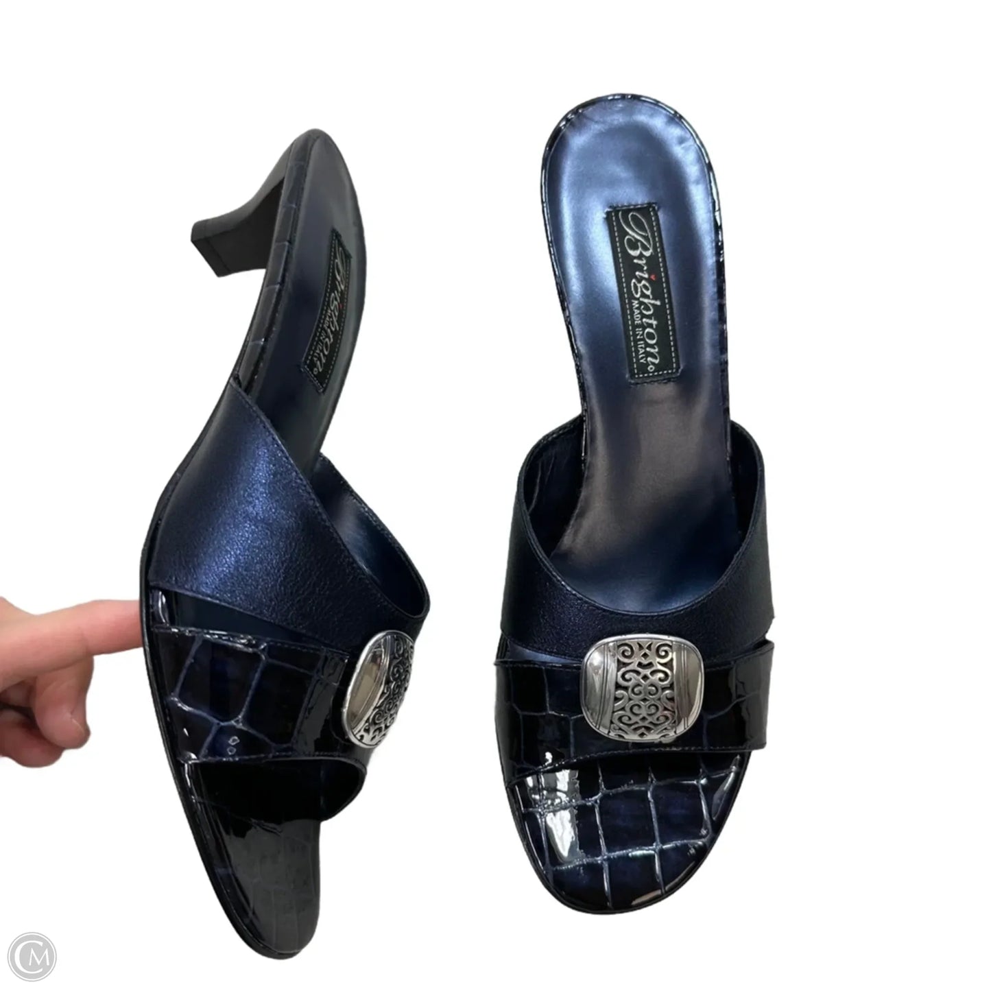 Shoes Heels Kitten By Brighton In Navy, Size: 8