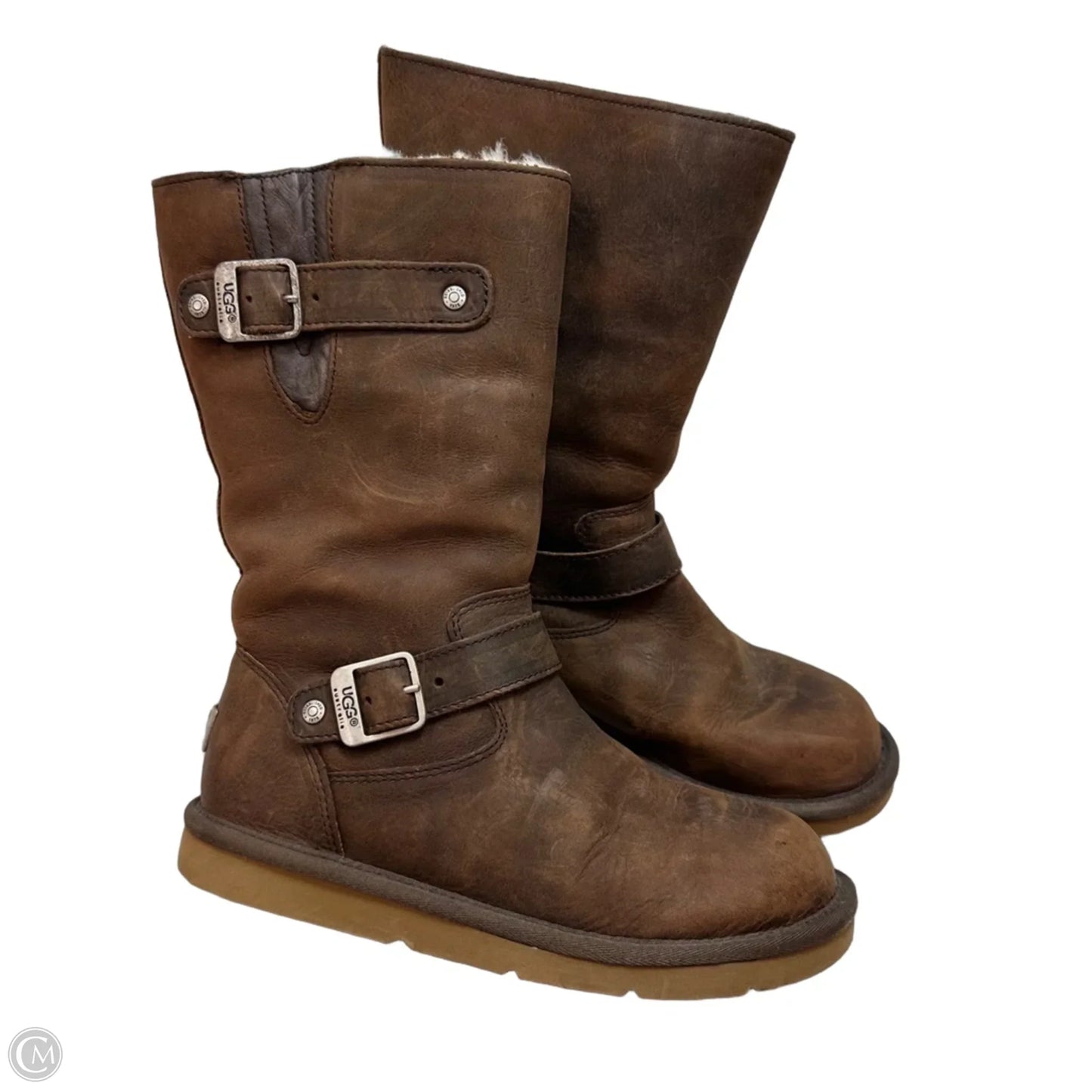Boots Designer By Ugg In Brown, Size: 7