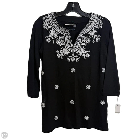 Top 3/4 Sleeve By Talbots In Black, Size: Xsp